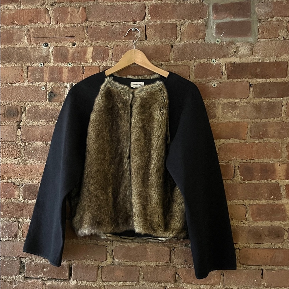 Zadig & Voltaire Black and Brown Teddy Jacket